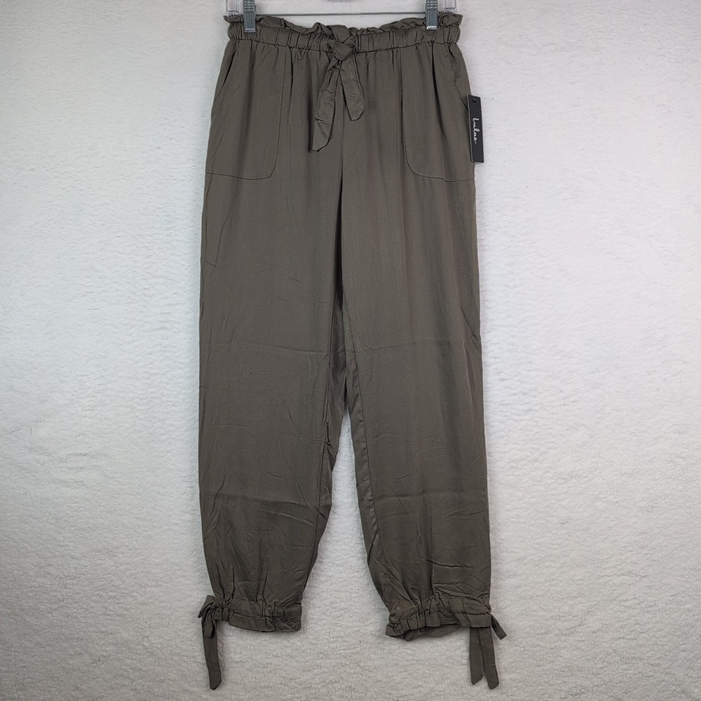 NWT Lulus Sebastian Ankle‎ Pants Size Medium Olive Green Elastic Waist